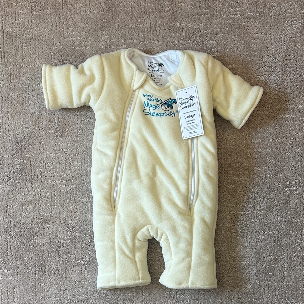 NWT Cream Baby Merlin’s Magic Sleepsuit, Size Large (6-9 months, 18-21 pounds)